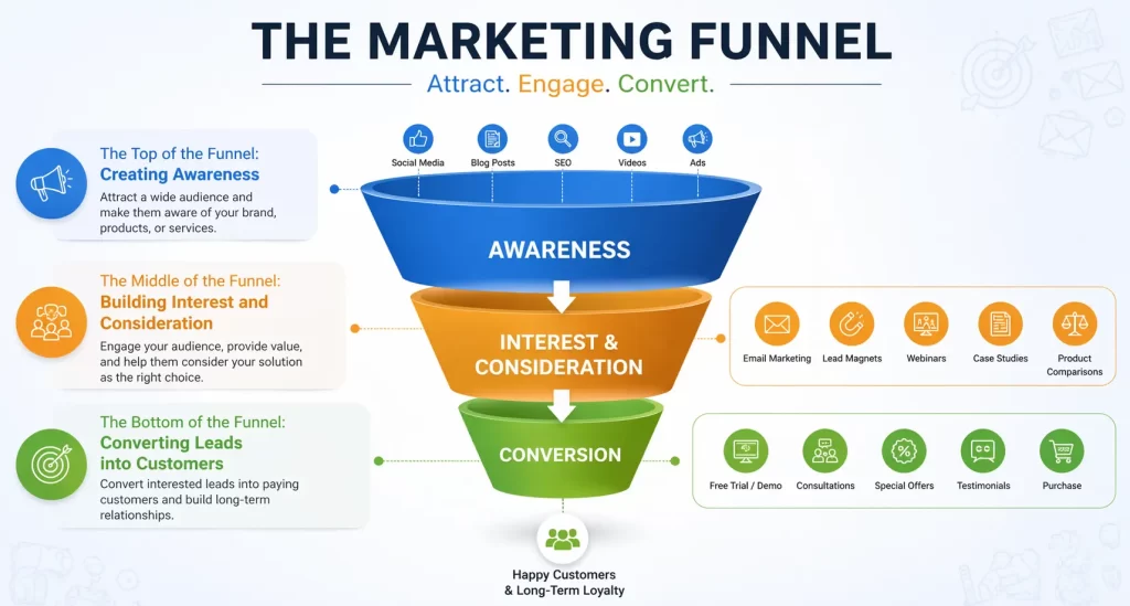 visual of the marketing funnel
